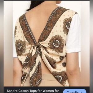 SANDRO Paris Scarf T-Shirt - Size 1